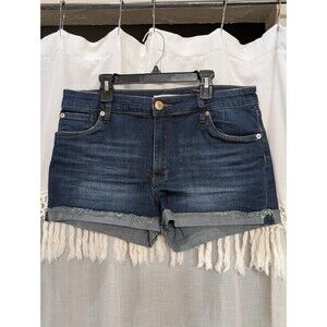 STS Blue Molly Shorts Women's 29 Blue Stretch Denim High Rise Raw Hem